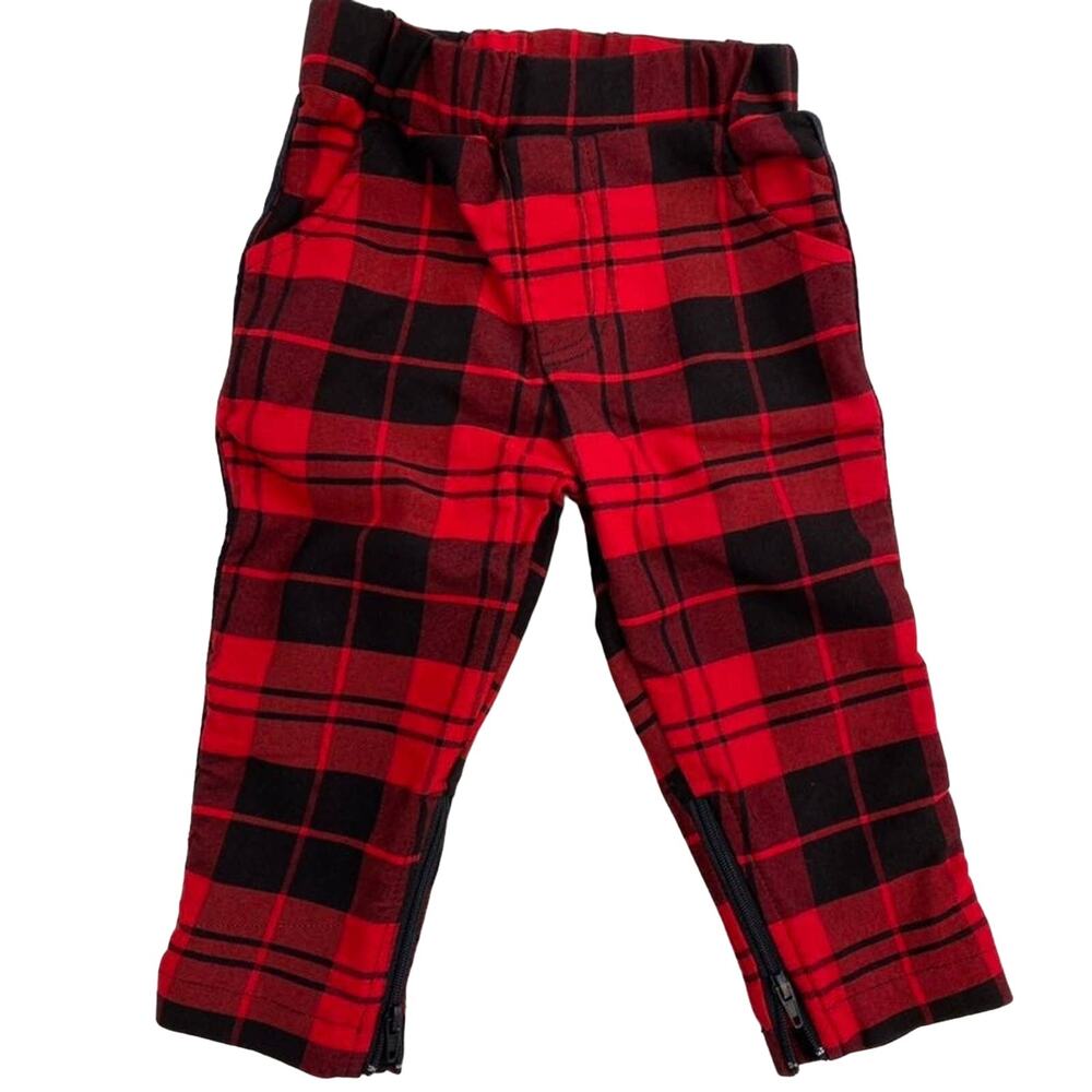 Posh Kiddos Red & Black Pants Size 9 Months